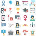 Mother Day Color Vector icons set every single icon can easily modify or edit Royalty Free Stock Photo