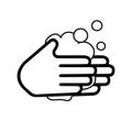 Wash your hands or safe hand washing vector symbol. Royalty Free Stock Photo