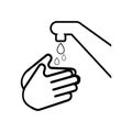 Wash your hands or safe hand washing vector symbol. Royalty Free Stock Photo