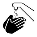 Wash your hands or safe hand washing vector symbol. Royalty Free Stock Photo