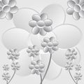 Black and white vector flowers.