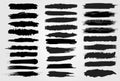 Giant set of black brush strokes. Paint, ink, brushes, lines, grunge. Dirty artistic design elements, boxes, frames. Freehand draw Royalty Free Stock Photo