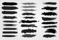 Giant set of black brush strokes. Paint, ink, brushes, lines, grunge. Dirty artistic design elements, boxes, frames. Freehand draw Royalty Free Stock Photo