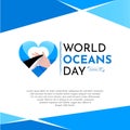 World ocean day illustration design concept with human hand and whale fin Royalty Free Stock Photo