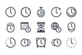 Time and Clock glyph icon set. Royalty Free Stock Photo