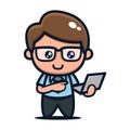 Cute geek nerd guy design illustration