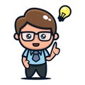 Cute geek nerd guy design illustration