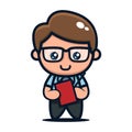 Cute geek nerd guy design illustration