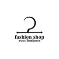 Creative fashion logo design. Vector hanger symbol.