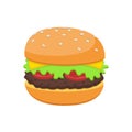 Burger flat style isolated on white