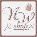 NW fashion shop logo business vector Royalty Free Stock Photo