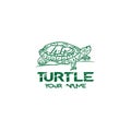 Trutle hand drawn vector on white background Royalty Free Stock Photo