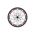 Car mag wheel flat style isolated on white. Royalty Free Stock Photo