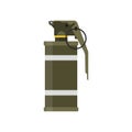 Smoke grenade flat style isolated on white Royalty Free Stock Photo