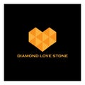 Diamond love logo design vector template