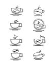 Set of stylized, coffee cups.