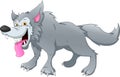 Cute wolf cartoon on a white background