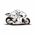 Motosport silhouette black colored vector