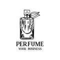 Parfume bottle design logo vector