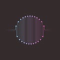 Music sound wave circle shape with purple and blue gradient vector Royalty Free Stock Photo