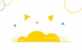 Yellow cloud with circle and triangle icon illustration vector