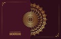 Luxury ornamental mandala background in dark red color Royalty Free Stock Photo