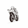 Motosport sportbike silhouette illustration with black color vecto