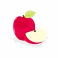 Flat design of apple illustration vector Royalty Free Stock Photo