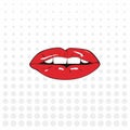 Lip cartoon design vector with round bakground illustration