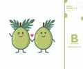Fruit from A-Z ,B Edition, - breadfruit illustration vector Royalty Free Stock Photo