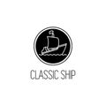 Illustration graphic vector is ship in classic form with black color