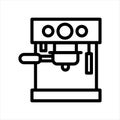 Illustration graphic vector is espresso automatic machine in outline black color