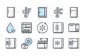 Fridge related color line icon set. Royalty Free Stock Photo