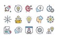 Startup related color line icon set. Royalty Free Stock Photo