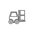 Fork lift car thin icon isolated on white background Royalty Free Stock Photo