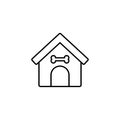 Dog home thin icon isolated on white background