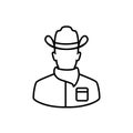 Cowboy thin icon isolated on white background Royalty Free Stock Photo