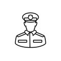 Police man thin icon isolated on white background Royalty Free Stock Photo