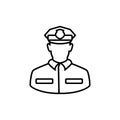 Police man thin icon isolated on white background Royalty Free Stock Photo