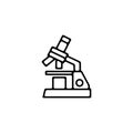 Microscope thin icon isolated on white background