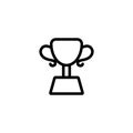 Trophy thin icon isolated on white background Royalty Free Stock Photo