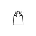 Gift bag thin icon isolated on white background Royalty Free Stock Photo