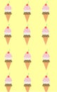 Ice cream illustrations on skin color beige background