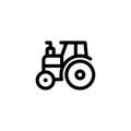 Tractor thin icon isolated on white background