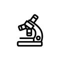 Microscope thin icon isolated on white background