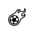 Soccer ball with fire icon isolated vector Royalty Free Stock Photo