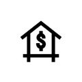 Money home icon isolated vector on white