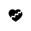 Broken heart icon isolated vector on white