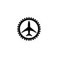 Aircraft engineering icon vector isolated on white Royalty Free Stock Photo