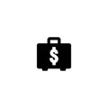 Money briefcase icon vector isolated on white